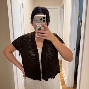 Notations Dark Brown Knit Cardigan